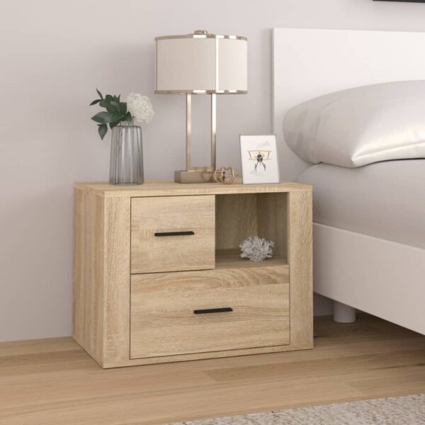 Bedside Cabinet Sonoma Oak 60x36x45 cm Engineered Wood