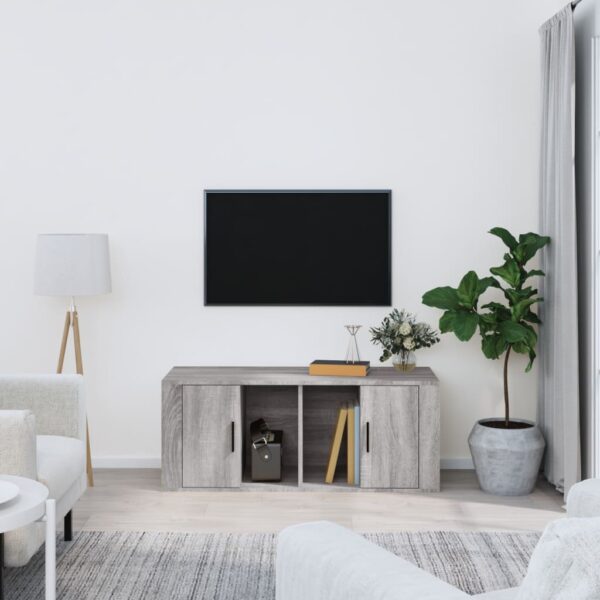 Chic Grey Sonoma Engineered Wood TV Cabinet Spacious Storage with Door