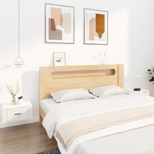 Chic White Floating Bedside Cabinets Set Wall Mount Storage Shelves Organizer