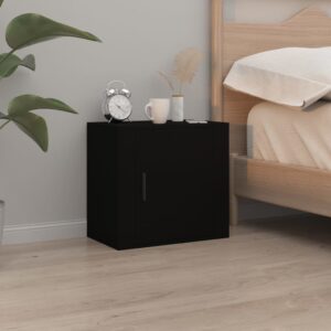 Elegant Black Floating Bedside Cabinet Wall-Mounted Storage Chic Bedroom Decor