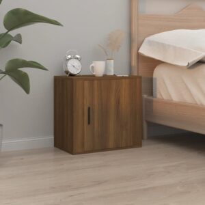 Wall-mounted Bedside Cabinet Brown Oak 50x30x47 cm