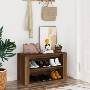 Shoe Rack Brown Oak 75x35x45 cm Engineered Wood