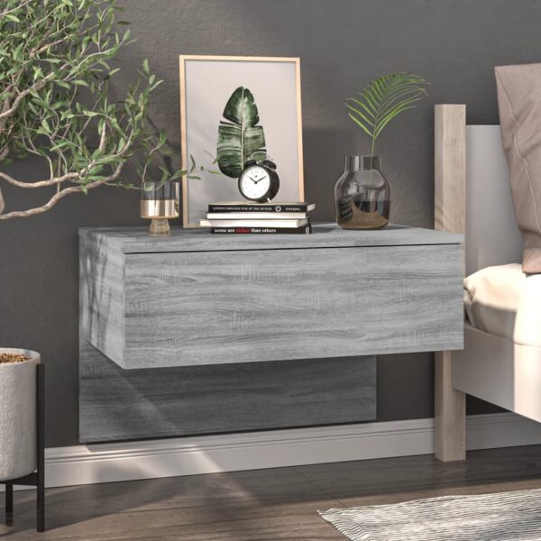 Wall-mounted Bedside Cabinet Grey Sonoma