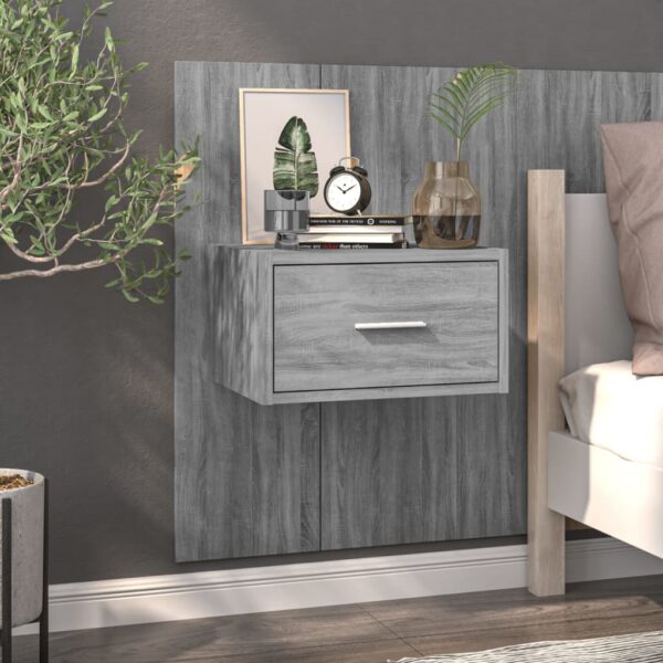 Wall-mounted Bedside Cabinet Grey Sonoma