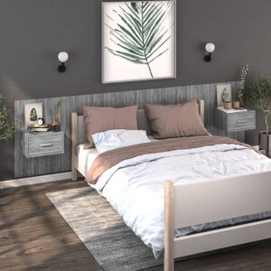 Wall-mounted Bedside Cabinets 2 pcs Grey Sonoma