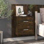 Wall-mounted Bedside Cabinet Smoked Oak