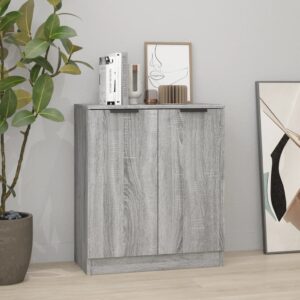 Chic Grey Sonoma Sideboard Minimalist Engineered Wood Storage Cabinet Organizer