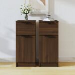 Sideboards 2 pcs Brown Oak 30x30x70 cm Engineered Wood