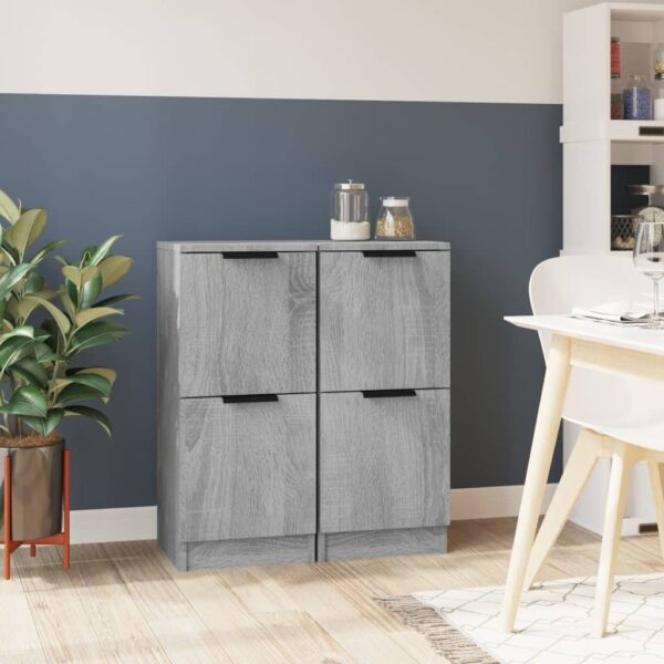 Sideboards 2 pcs Grey Sonoma 30x30x70 cm Engineered Wood