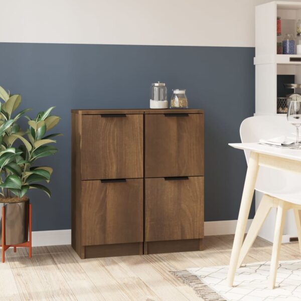 Sideboards 2 pcs Brown Oak 30x30x70 cm Engineered Wood