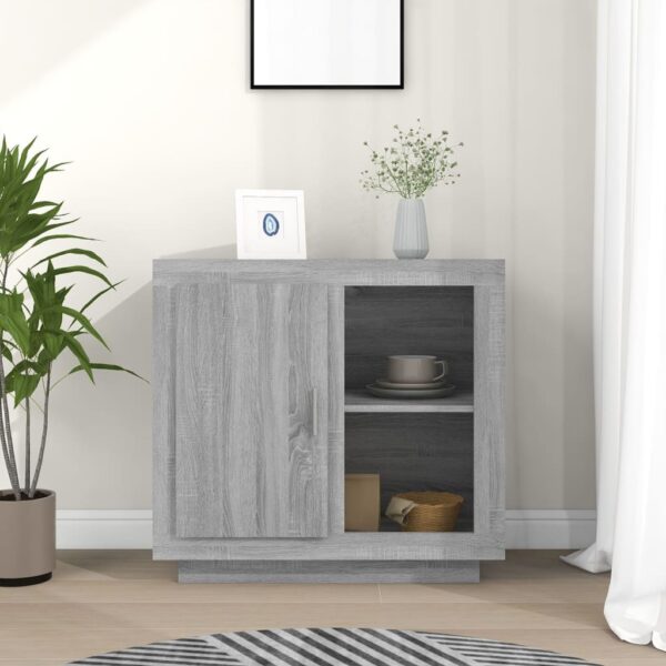 Elegant Grey Sonoma Sideboard Storage Cabinet with Shelves for Home Decor