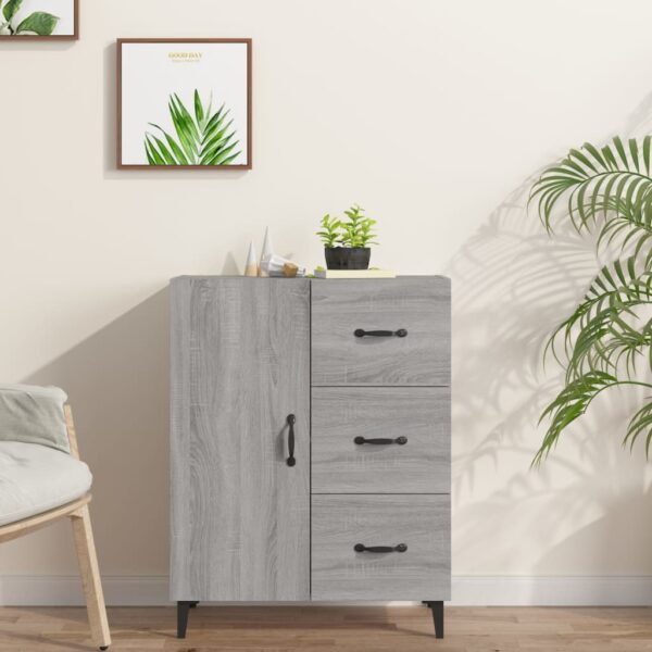 Chic Grey Sonoma Sideboard Storage Cabinet with Drawers and Door for Home