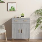 Chic Grey Sonoma Sideboard Buffet Storage Cabinet with Doors and Drawers