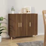 Sideboard Brown Oak 90x34x80 cm Engineered Wood