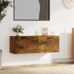 Wall Cabinet Smoked Oak 100x36.5x35 cm Engineered Wood