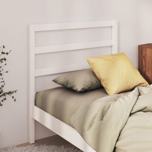 Bed Headboard White 96x4x100 cm Solid Wood Pine