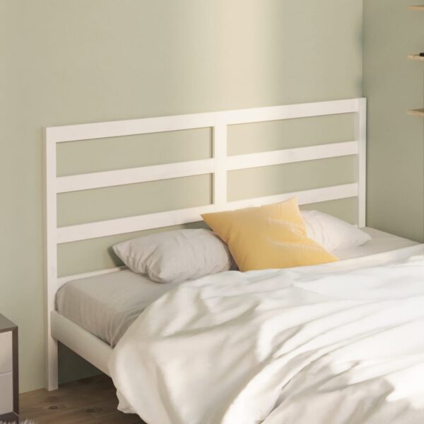 Bed Headboard White 156x4x100 cm Solid Wood Pine