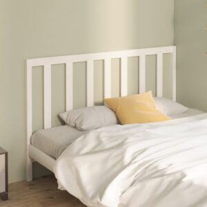 Bed Headboard White 141x4x100 cm Solid Wood Pine