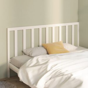 Bed Headboard White 186x4x100 cm Solid Wood Pine