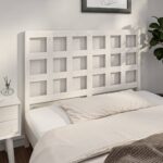 Bed Headboard White 140.5x4x100 cm Solid Wood Pine