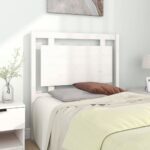 Bed Headboard White 95.5x4x100 cm Solid Wood Pine