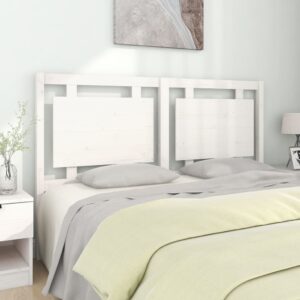 Bed Headboard White 155.5x4x100 cm Solid Wood Pine