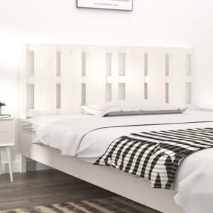 Bed Headboard White 185.5x4x100 cm Solid Wood Pine