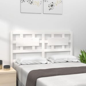 Bed Headboard White 185.5x4x100 cm Solid Wood Pine