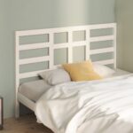 Bed Headboard White 141x4x104 cm Solid Wood Pine