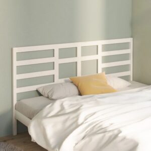 Bed Headboard White 186x4x104 cm Solid Wood Pine