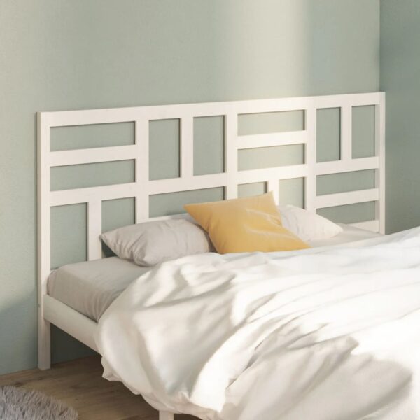 Bed Headboard White 186x4x104 cm Solid Wood Pine