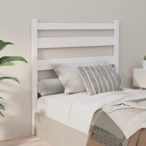 Bed Headboard White 96x4x100 cm Solid Wood Pine