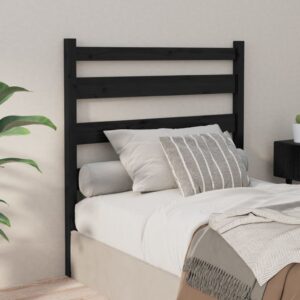 Bed Headboard Black 96x4x100 cm Solid Wood Pine