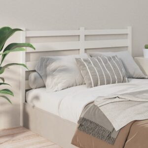 Bed Headboard White 141x4x100 cm Solid Wood Pine