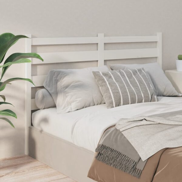 Bed Headboard White 186x4x100 cm Solid Wood Pine