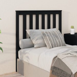 Bed Headboard Black 96x6x101 cm Solid Wood Pine