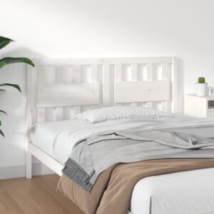 Bed Headboard White 140.5x4x100 cm Solid Wood Pine