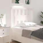 Headboard White 96x4x100 cm Solid Wood Pine