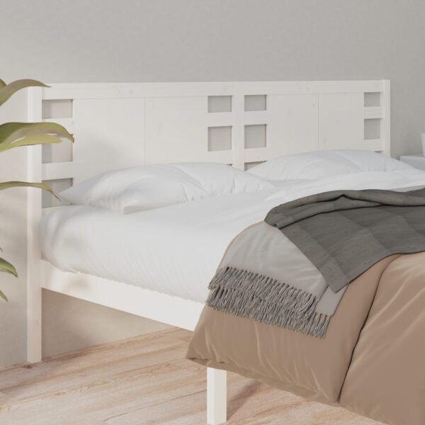 Headboard White 156x4x100 cm Solid Wood Pine