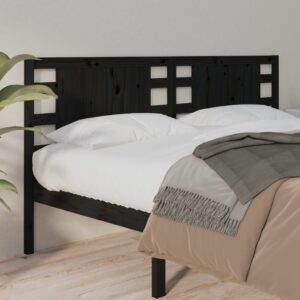 Headboard Black 186x4x100 cm Solid Wood Pine