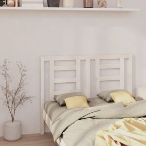 Bed Headboard White 141x4x100 cm Solid Wood Pine