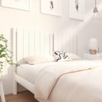 Bed Headboard White 140.5x4x100 cm Solid Wood Pine