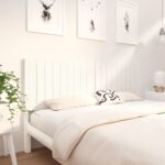 Solid Pine Wood Headboard White Rustic Charm Comfortable Support for Bedroom