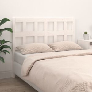 Bed Headboard White 140.5x4x100 cm Solid Wood Pine