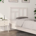 Bed Headboard White 95.5x4x100 cm Solid Wood Pine