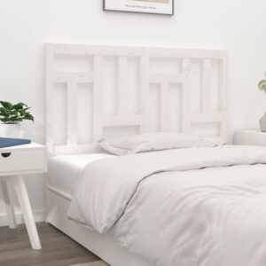 Bed Headboard White 155.5x4x100 cm Solid Wood Pine