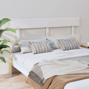 Bed Headboard White 154x3x81 cm Solid Wood Pine