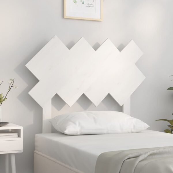 Bed Headboard White 92x3x81 cm Solid Wood Pine