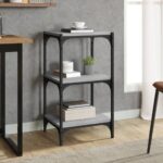 Chic Grey Sonoma Book Cabinet Engineered Wood Steel Frame Storage Organizer