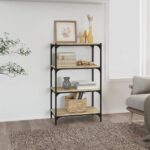 Sonoma Oak Book Cabinet Industrial  Engineered Wood Steel Frame Storage